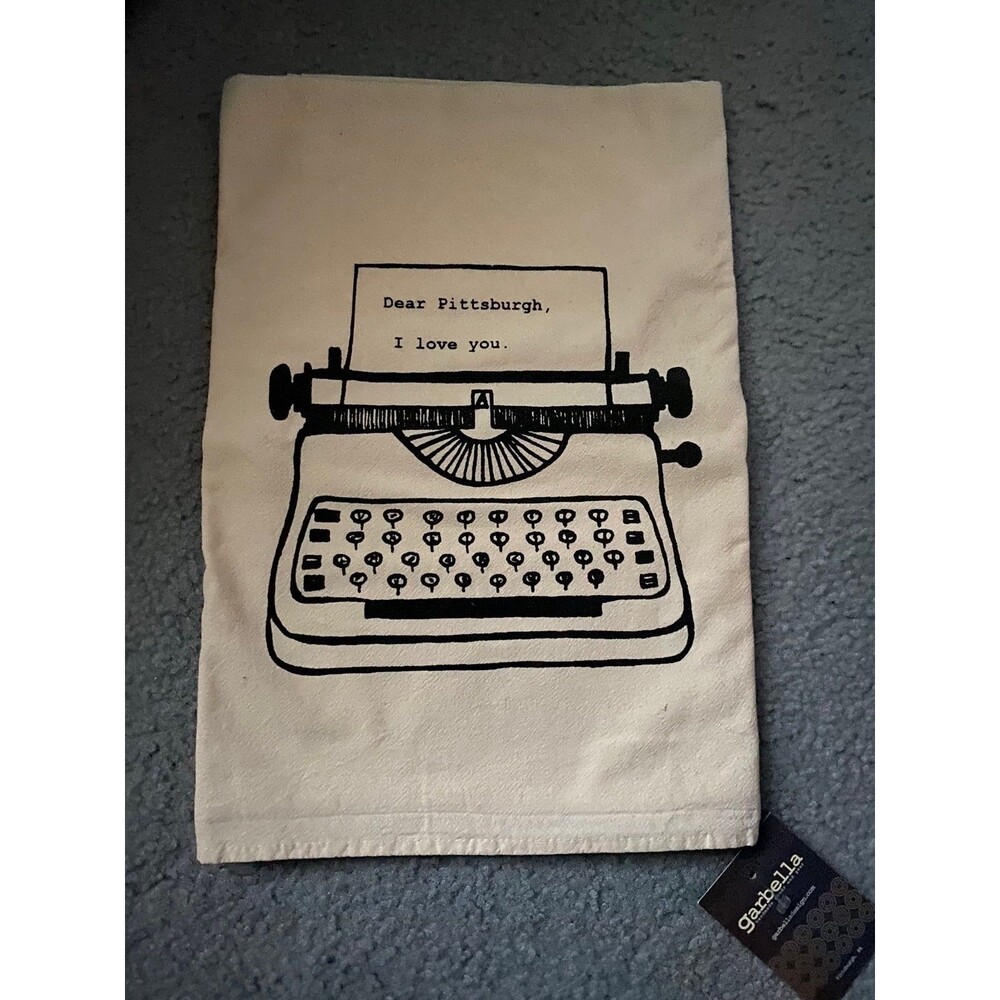 Dear Pittsburgh I Love You screenprinted tea towel